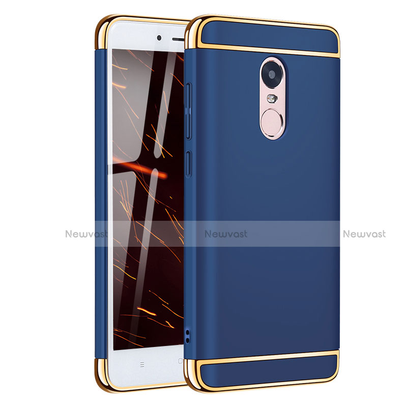 Luxury Metal Frame and Plastic Back Cover Case M02 for Xiaomi Redmi Note 4 Blue