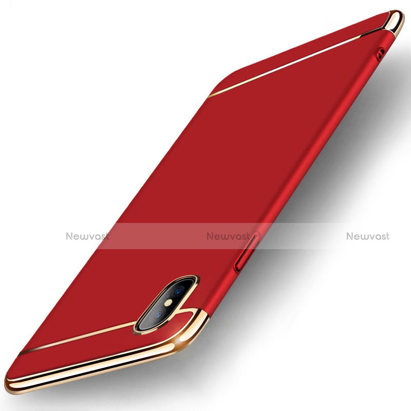 Luxury Metal Frame and Plastic Back Cover Case M05 for Apple iPhone Xs Red