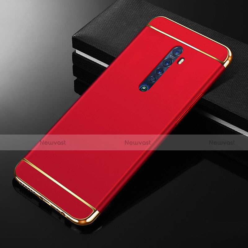 Luxury Metal Frame and Plastic Back Cover Case M05 for Oppo Reno2 Red