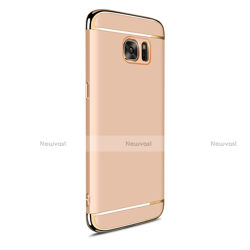 Luxury Metal Frame and Plastic Back Cover Case M05 for Samsung Galaxy S7 Edge G935F Gold