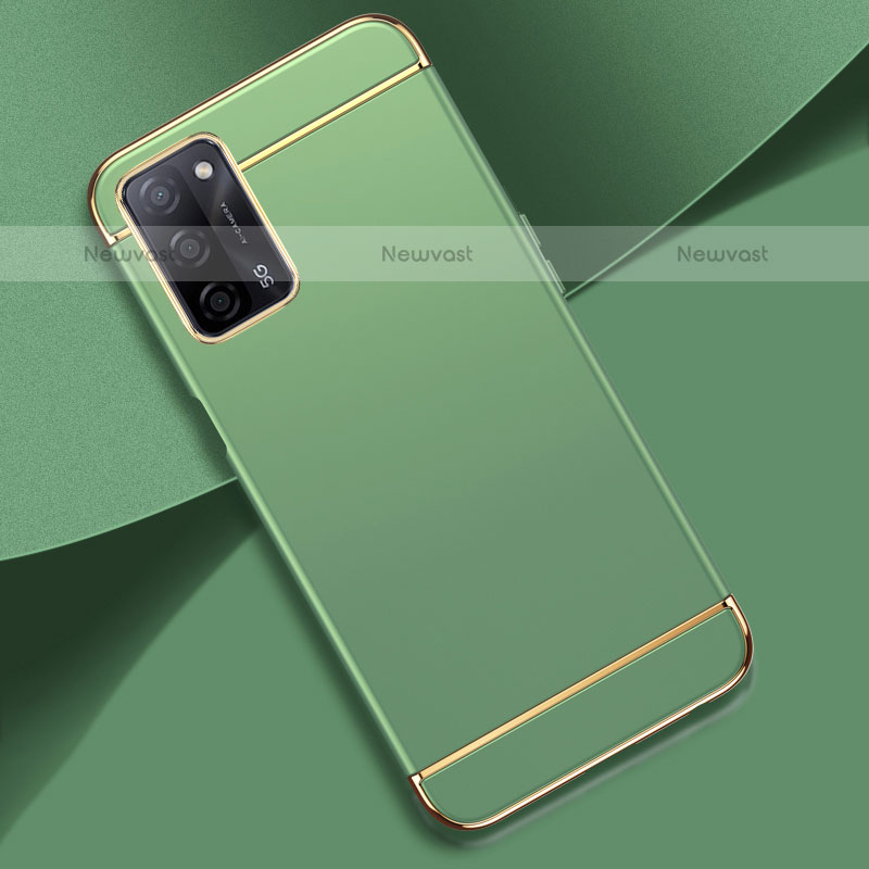 Luxury Metal Frame and Plastic Back Cover Case P02 for Oppo A55 5G Matcha Green