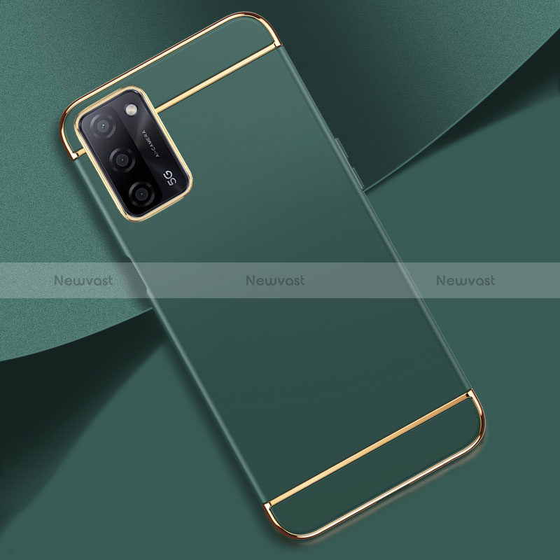 Luxury Metal Frame and Plastic Back Cover Case P02 for Oppo A56 5G Midnight Green