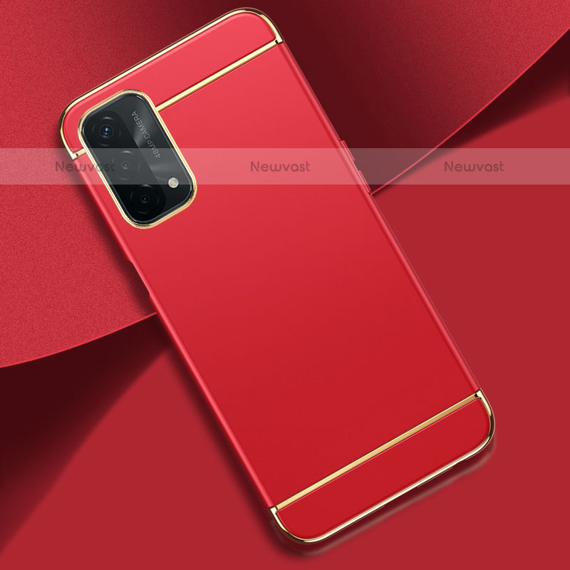Luxury Metal Frame and Plastic Back Cover Case P02 for Oppo A93 5G Red