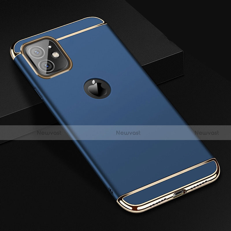 Luxury Metal Frame and Plastic Back Cover Case T01 for Apple iPhone 11 Blue