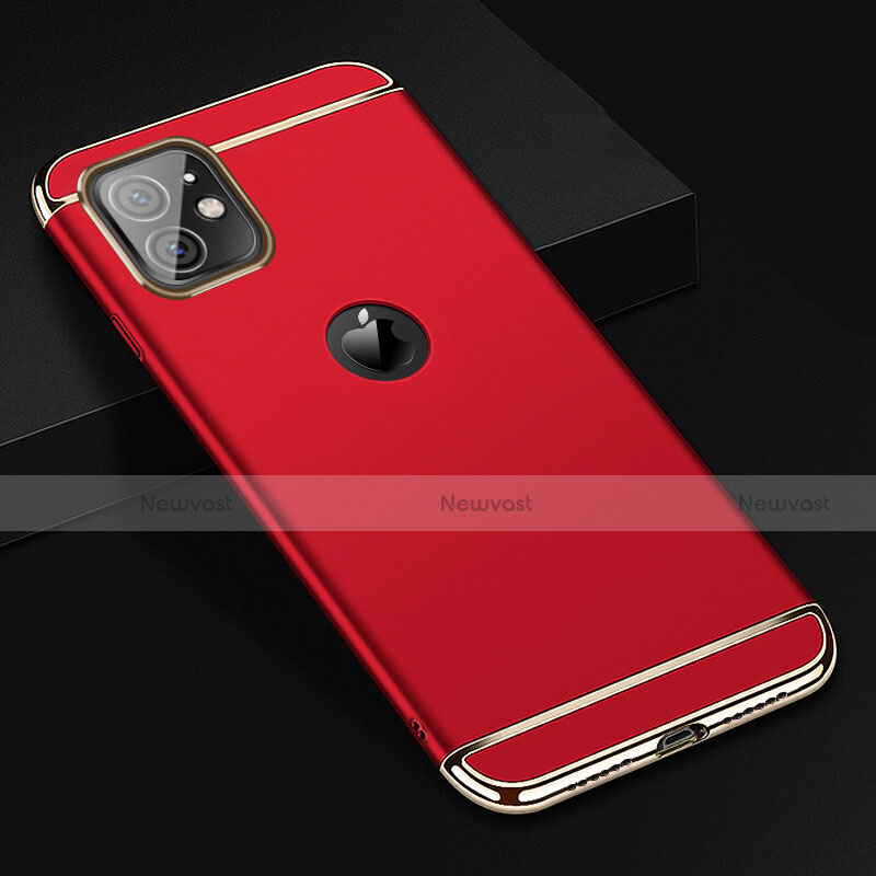 Luxury Metal Frame and Plastic Back Cover Case T01 for Apple iPhone 11 Red