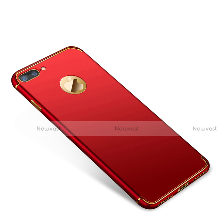 Luxury Metal Frame and Plastic Back Cover Case T01 for Apple iPhone 7 Plus Red