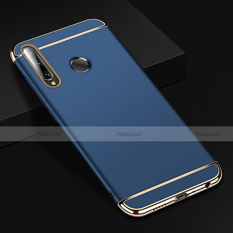 Luxury Metal Frame and Plastic Back Cover Case T01 for Huawei Honor 20 Lite Blue