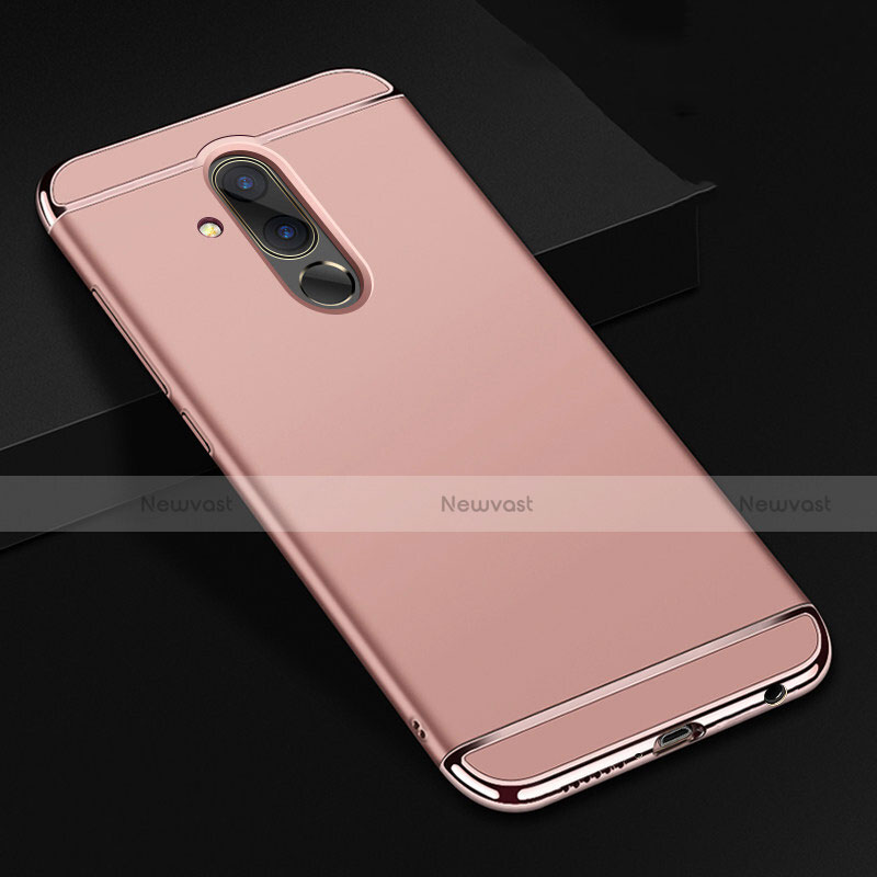 Luxury Metal Frame and Plastic Back Cover Case T01 for Huawei Mate 20 Lite Rose Gold