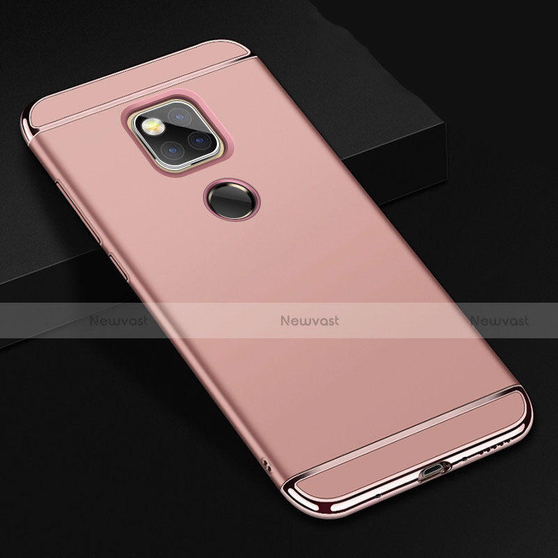 Luxury Metal Frame and Plastic Back Cover Case T01 for Huawei Mate 20 X 5G Rose Gold