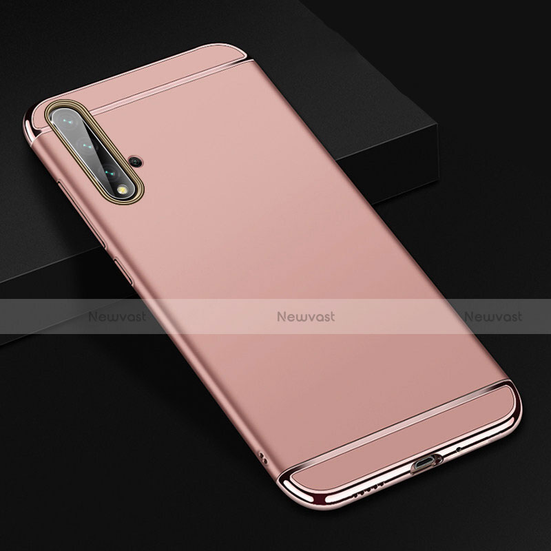 Luxury Metal Frame and Plastic Back Cover Case T01 for Huawei Nova 5 Rose Gold