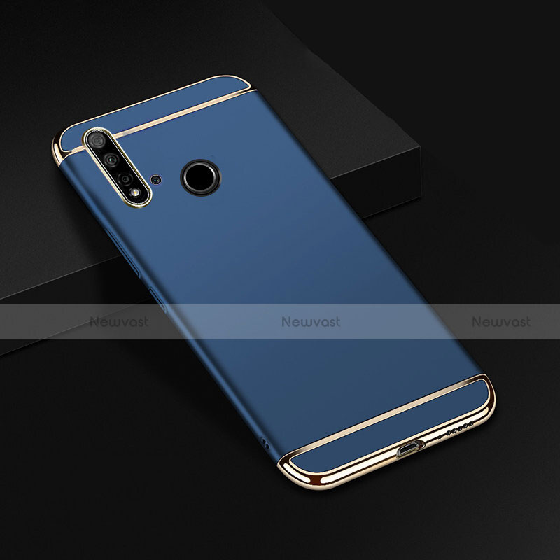 Luxury Metal Frame and Plastic Back Cover Case T01 for Huawei Nova 5i Blue