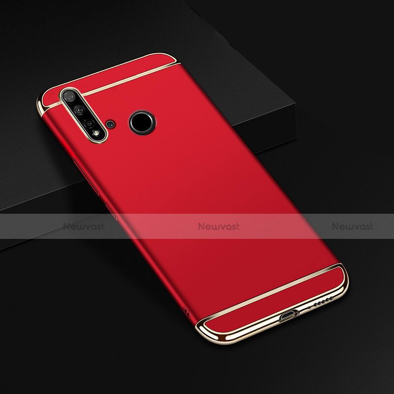 Luxury Metal Frame and Plastic Back Cover Case T01 for Huawei Nova 5i Red