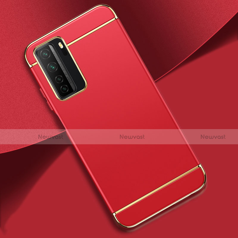 Luxury Metal Frame and Plastic Back Cover Case T01 for Huawei Nova 7 SE 5G Red