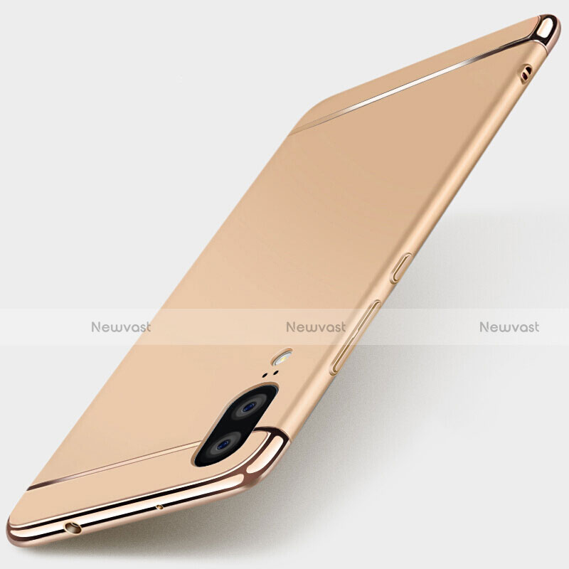 Luxury Metal Frame and Plastic Back Cover Case T01 for Huawei P20 Gold