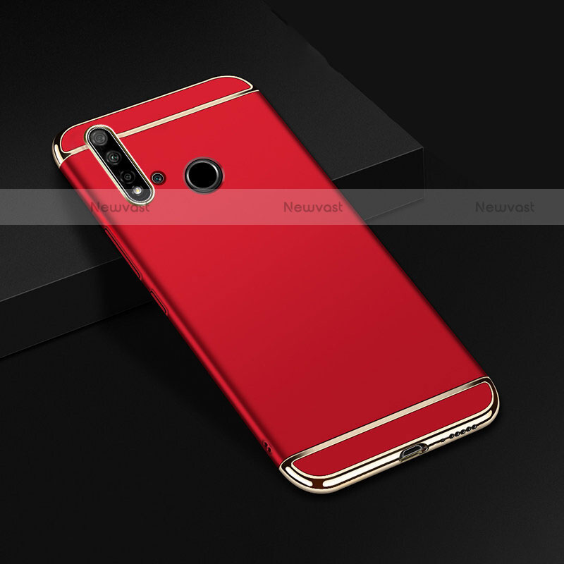 Luxury Metal Frame and Plastic Back Cover Case T01 for Huawei P20 Lite (2019) Red