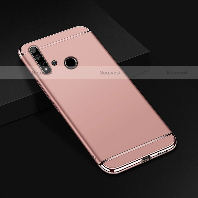 Luxury Metal Frame and Plastic Back Cover Case T01 for Huawei P20 Lite (2019) Rose Gold