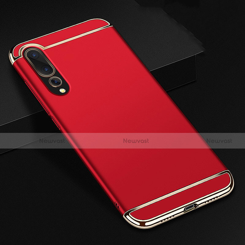 Luxury Metal Frame and Plastic Back Cover Case T01 for Huawei P20 Pro Red