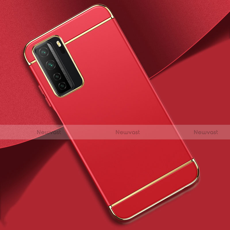 Luxury Metal Frame and Plastic Back Cover Case T01 for Huawei P40 Lite 5G Red