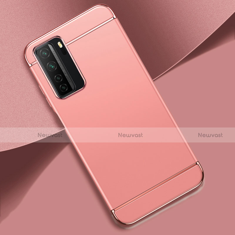 Luxury Metal Frame and Plastic Back Cover Case T01 for Huawei P40 Lite 5G Rose Gold