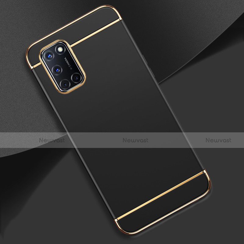 Luxury Metal Frame and Plastic Back Cover Case T01 for Oppo A72 Black