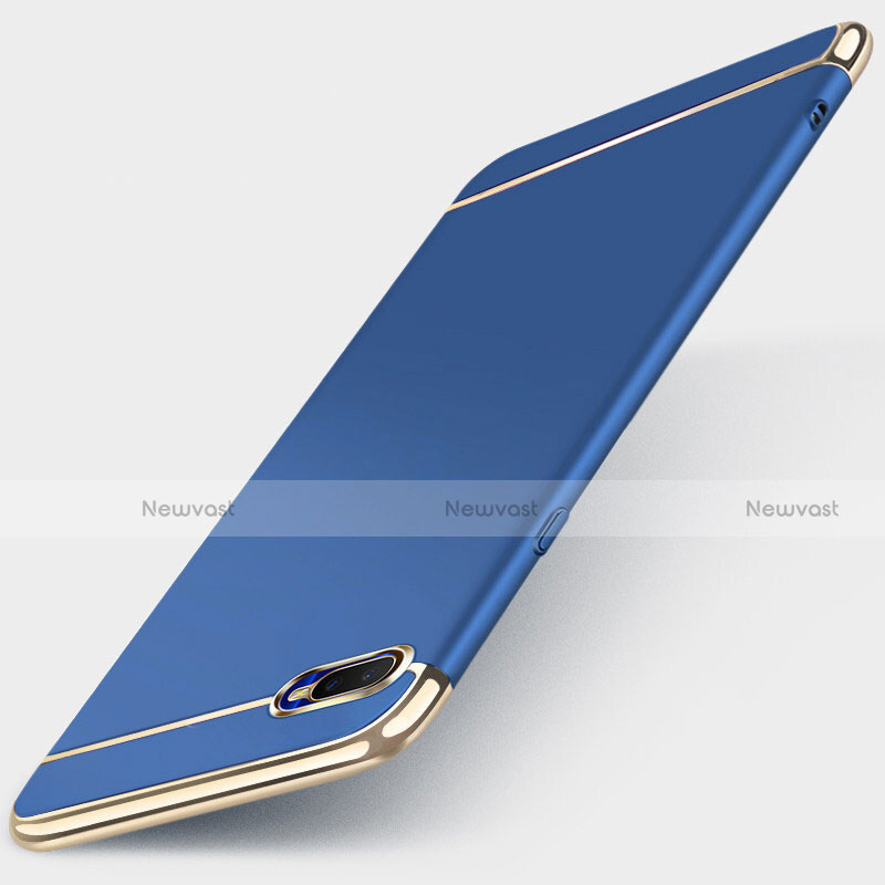 Luxury Metal Frame and Plastic Back Cover Case T01 for Oppo K1 Blue