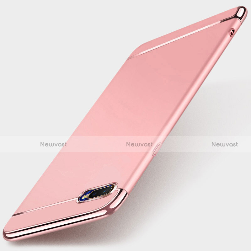 Luxury Metal Frame and Plastic Back Cover Case T01 for Oppo K1 Rose Gold