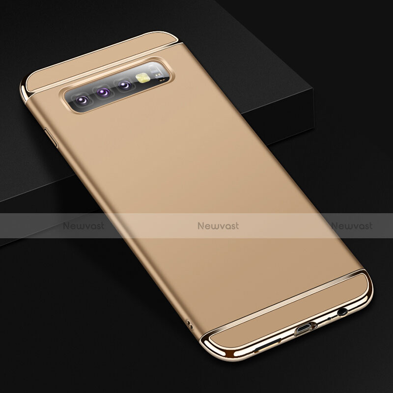 Luxury Metal Frame and Plastic Back Cover Case T01 for Samsung Galaxy S10 5G Gold