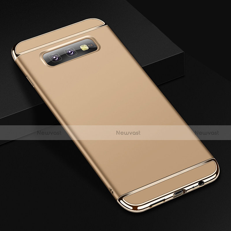 Luxury Metal Frame and Plastic Back Cover Case T01 for Samsung Galaxy S10e Gold