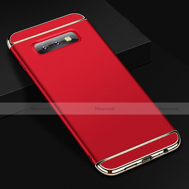 Luxury Metal Frame and Plastic Back Cover Case T01 for Samsung Galaxy S10e Red