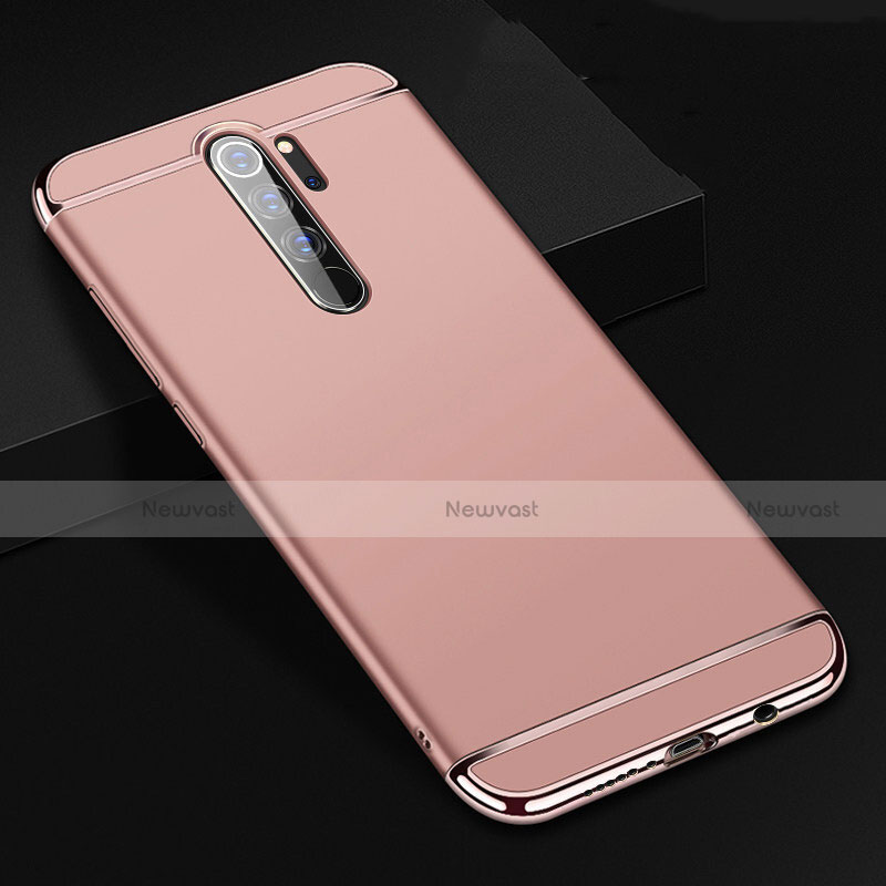 Luxury Metal Frame and Plastic Back Cover Case T01 for Xiaomi Redmi Note 8 Pro Rose Gold