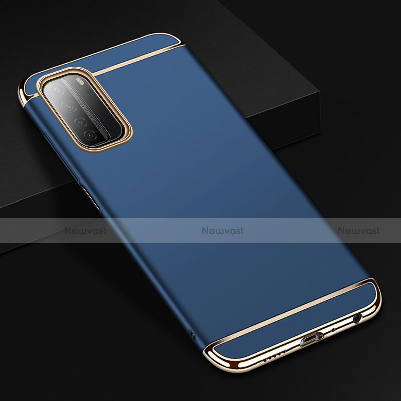 Luxury Metal Frame and Plastic Back Cover Case T02 for Huawei P40 Lite 5G Blue