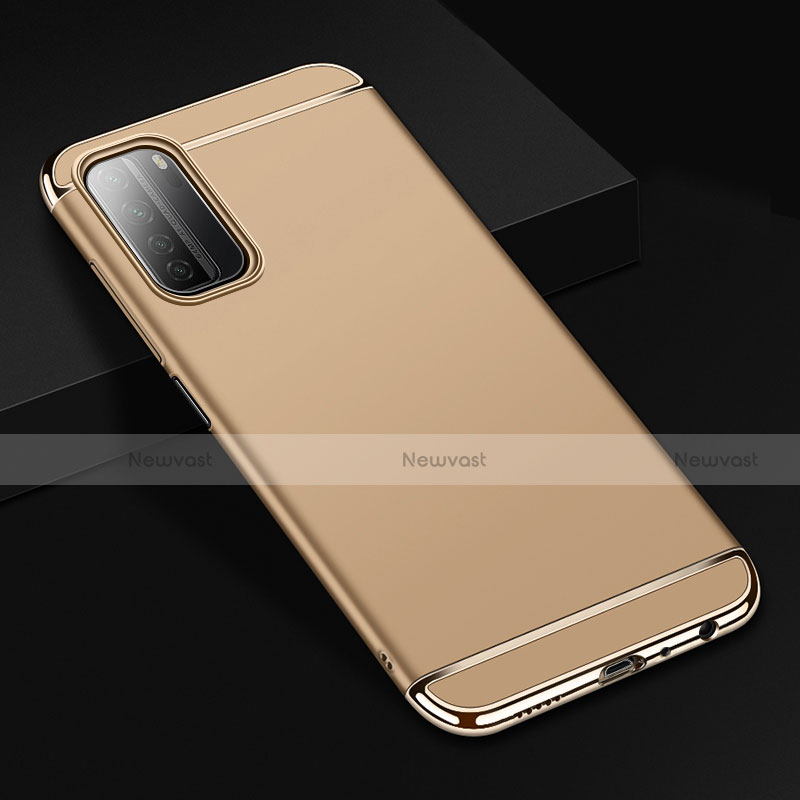 Luxury Metal Frame and Plastic Back Cover Case T02 for Huawei P40 Lite 5G Gold