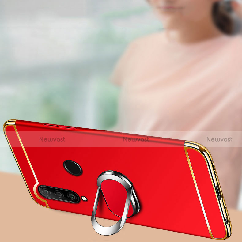 Luxury Metal Frame and Plastic Back Cover Case with Finger Ring Stand A01 for Huawei Enjoy 10 Plus