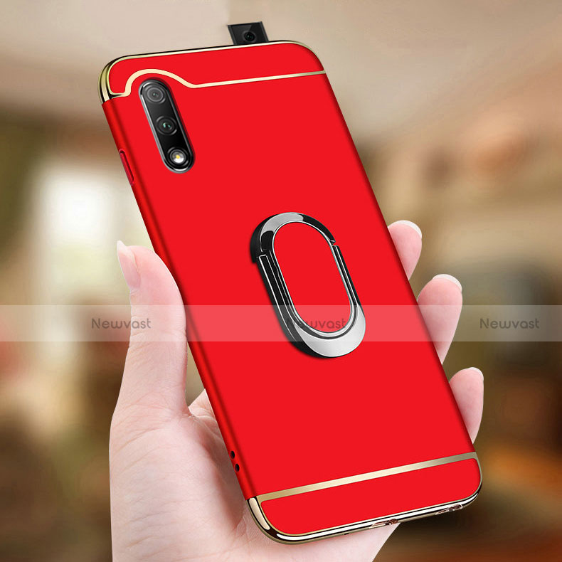 Luxury Metal Frame and Plastic Back Cover Case with Finger Ring Stand A01 for Huawei Honor 9X