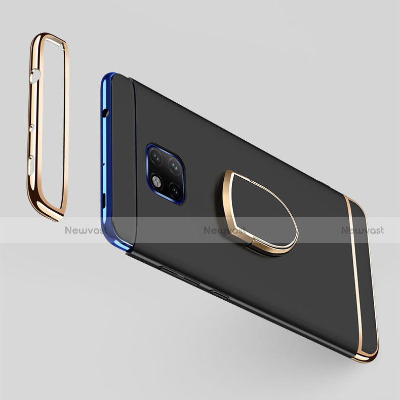 Luxury Metal Frame and Plastic Back Cover Case with Finger Ring Stand A01 for Huawei Mate 20 Pro