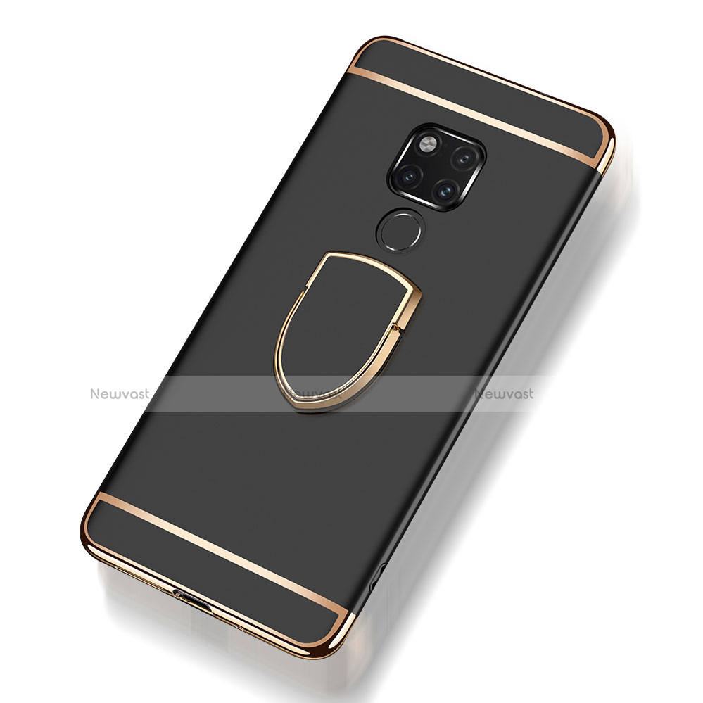 Luxury Metal Frame and Plastic Back Cover Case with Finger Ring Stand A01 for Huawei Mate 20 X