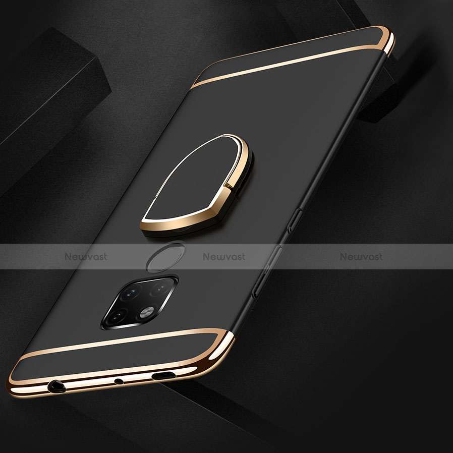 Luxury Metal Frame and Plastic Back Cover Case with Finger Ring Stand A01 for Huawei Mate 20 X 5G