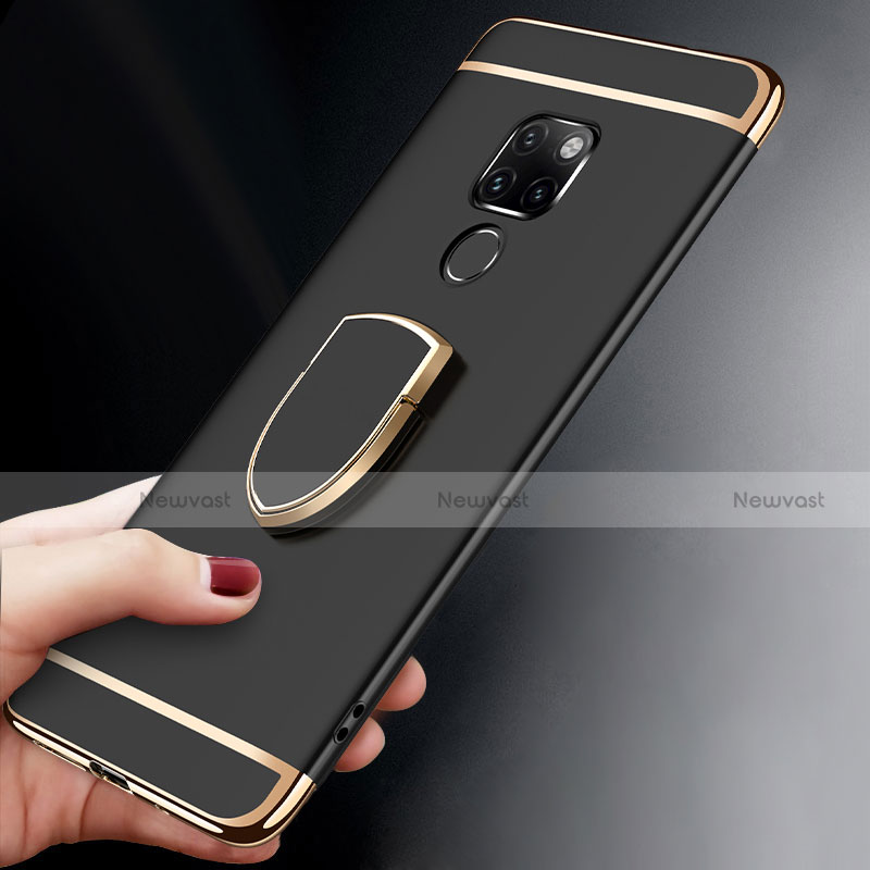 Luxury Metal Frame and Plastic Back Cover Case with Finger Ring Stand A01 for Huawei Mate 20 X