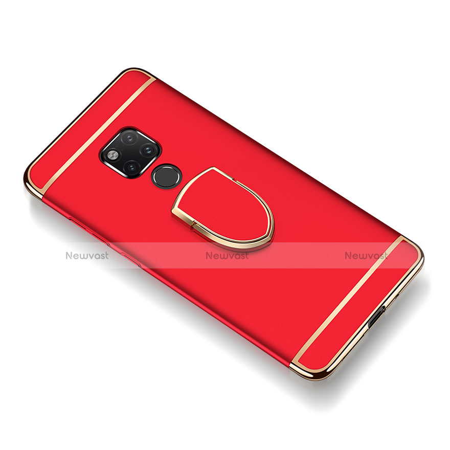 Luxury Metal Frame and Plastic Back Cover Case with Finger Ring Stand A01 for Huawei Mate 20 X