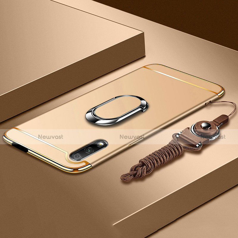 Luxury Metal Frame and Plastic Back Cover Case with Finger Ring Stand A01 for Huawei P Smart Z (2019)