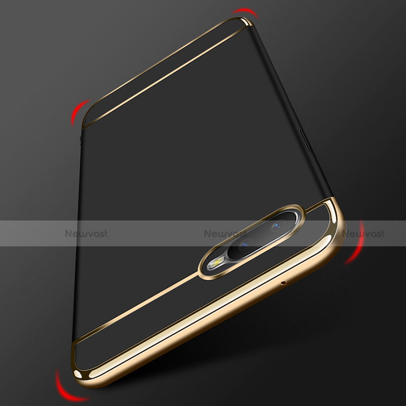 Luxury Metal Frame and Plastic Back Cover Case with Finger Ring Stand T01 for Oppo R15X