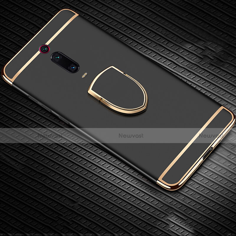 Luxury Metal Frame and Plastic Back Cover Case with Finger Ring Stand T01 for Xiaomi Mi 9T