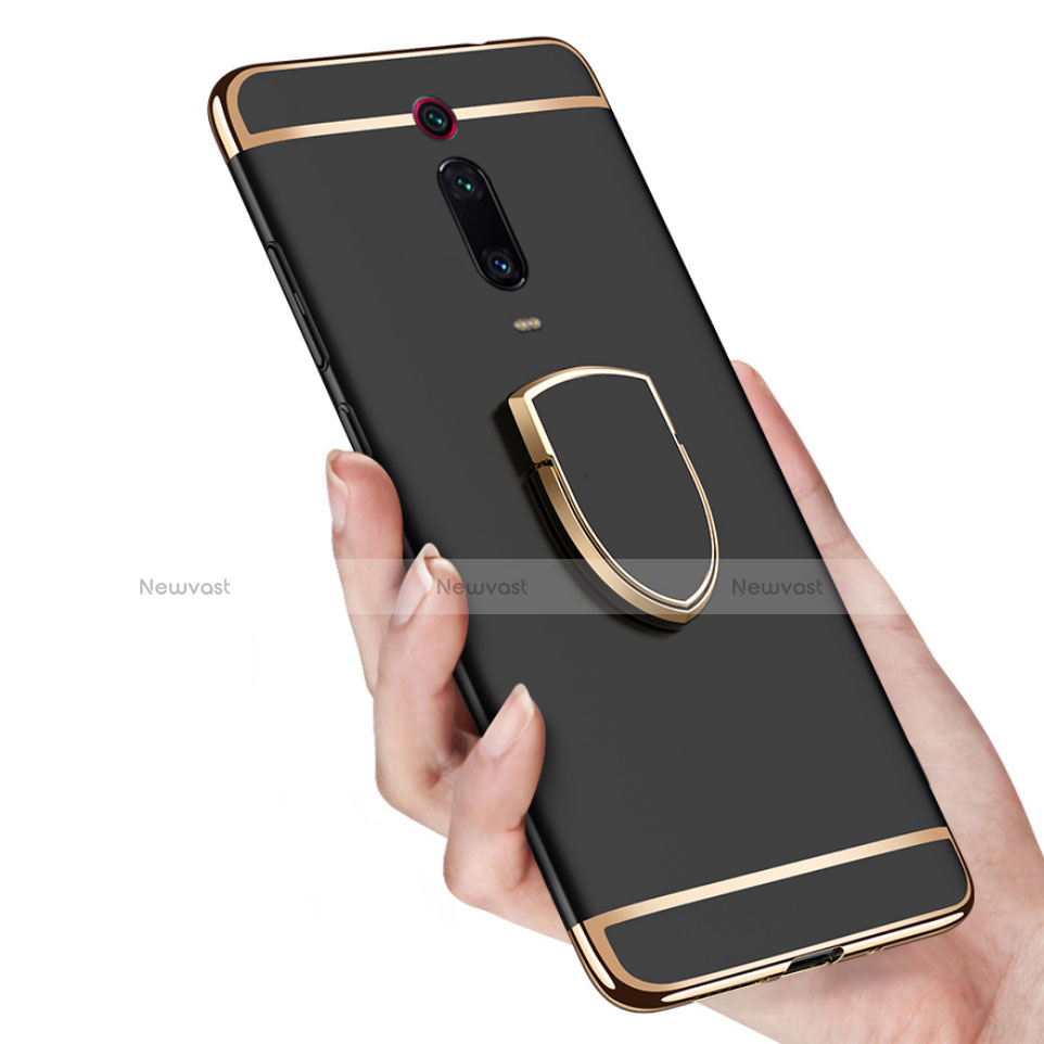 Luxury Metal Frame and Plastic Back Cover Case with Finger Ring Stand T01 for Xiaomi Mi 9T