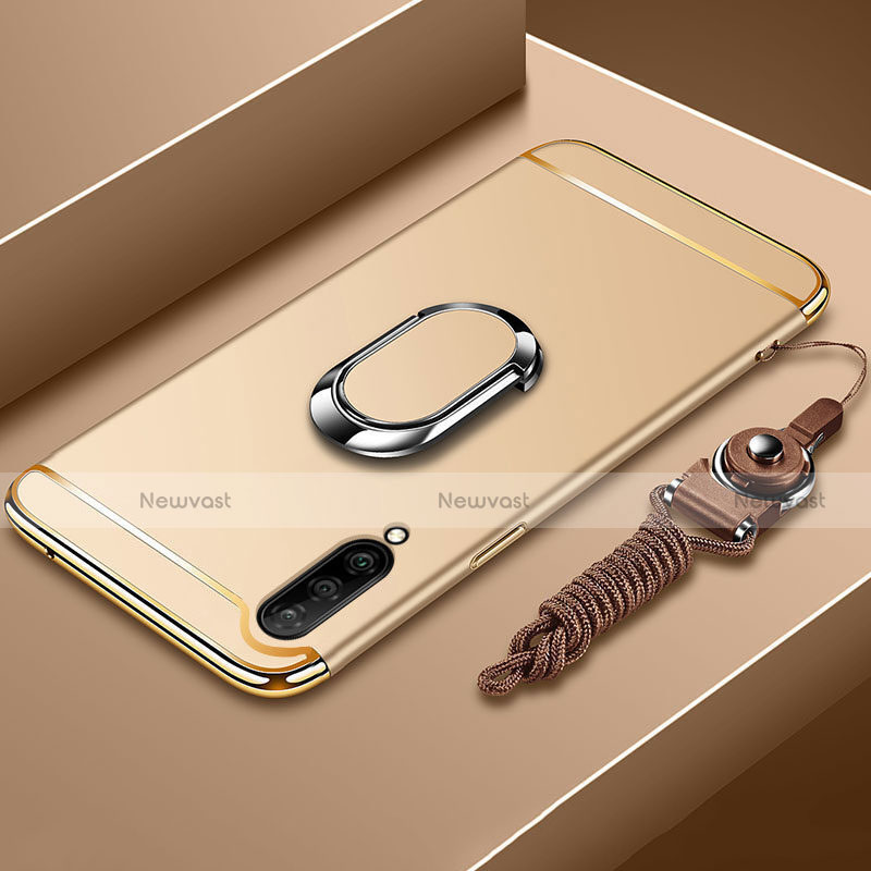 Luxury Metal Frame and Plastic Back Cover Case with Finger Ring Stand T01 for Xiaomi Mi A3