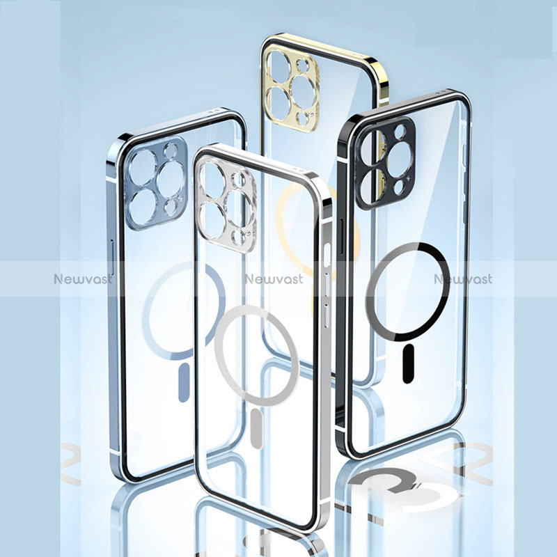 Luxury Metal Frame and Plastic Back Cover Case with Mag-Safe Magnetic JL3 for Apple iPhone 14