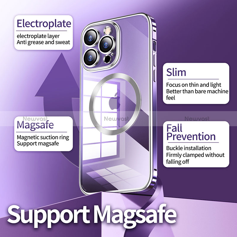 Luxury Metal Frame and Plastic Back Cover Case with Mag-Safe Magnetic LF3 for Apple iPhone 14 Pro Max