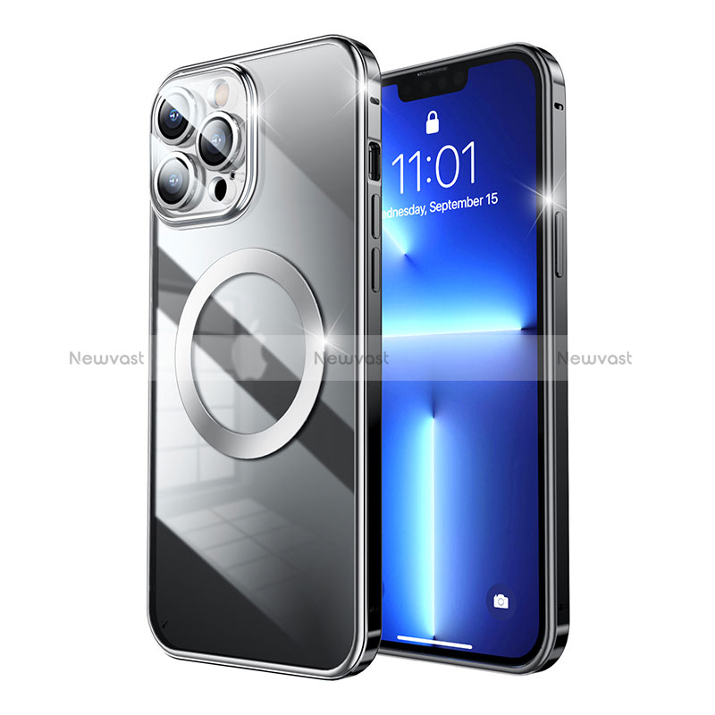 Luxury Metal Frame and Plastic Back Cover Case with Mag-Safe Magnetic LF5 for Apple iPhone 13 Pro