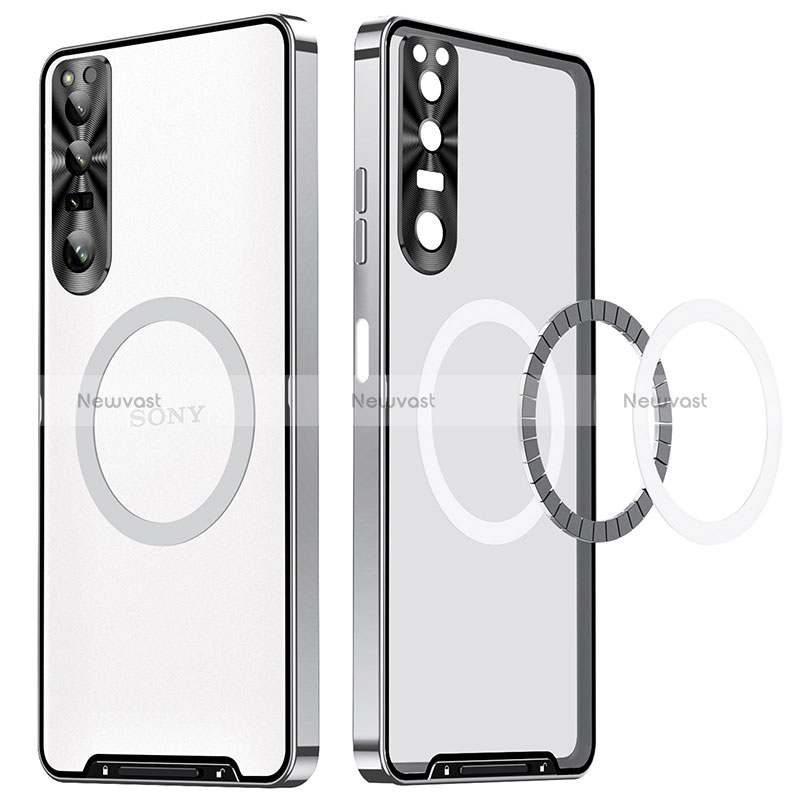 Luxury Metal Frame and Plastic Back Cover Case with Mag-Safe Magnetic LK1 for Sony Xperia 1 IV