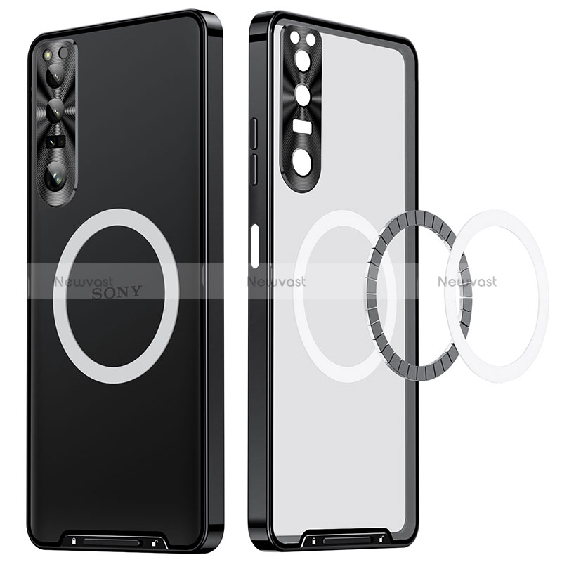 Luxury Metal Frame and Plastic Back Cover Case with Mag-Safe Magnetic LK1 for Sony Xperia 1 IV