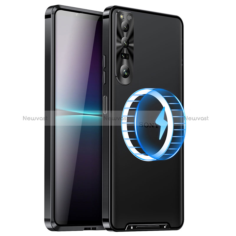 Luxury Metal Frame and Plastic Back Cover Case with Mag-Safe Magnetic LK1 for Sony Xperia 1 IV